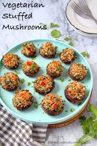 Vegetarian Stuffed Mushrooms | Simple Stuffed Mushroom Recipe