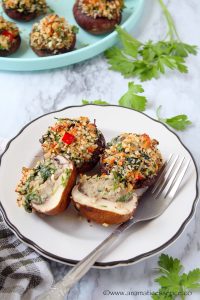 Vegetarian Stuffed Mushrooms | Simple Stuffed Mushroom Recipe
