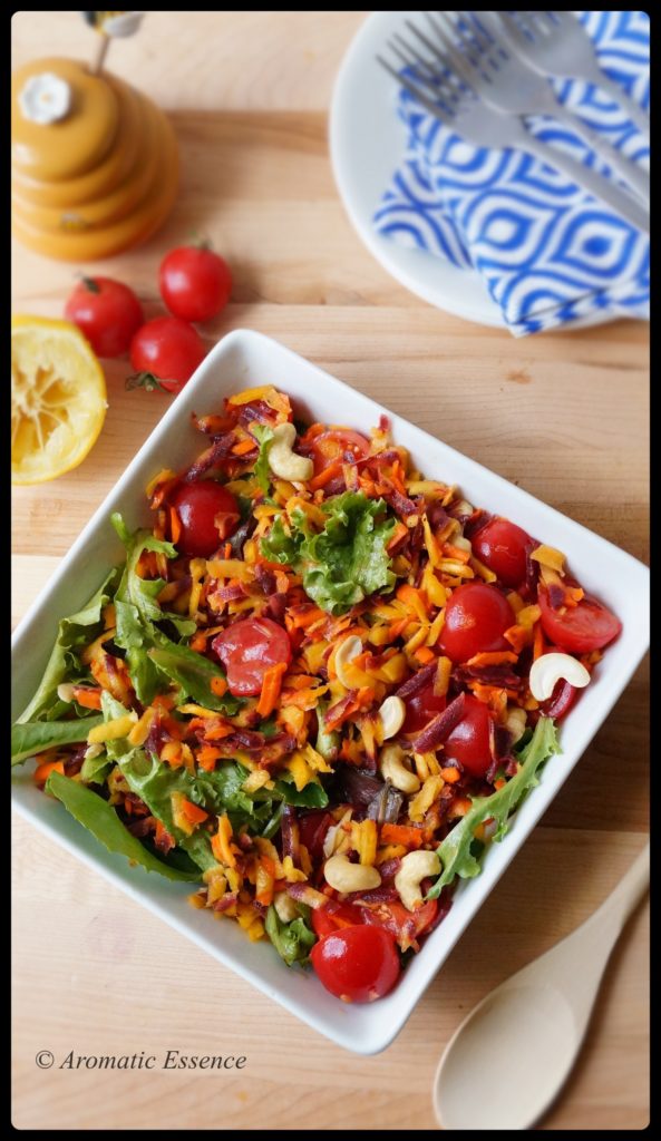 Rainbow Carrot Salad With Honey Lemon Dressing