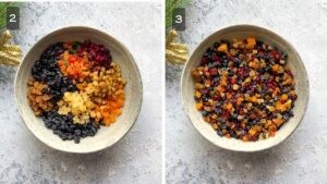 Dry fruits mixed in a grey bowl
