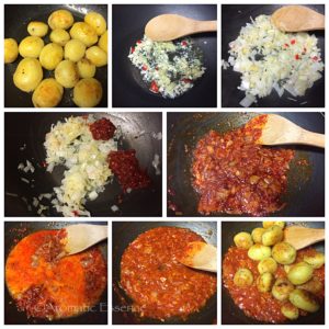 Schezwan Potatoes pictorial steps