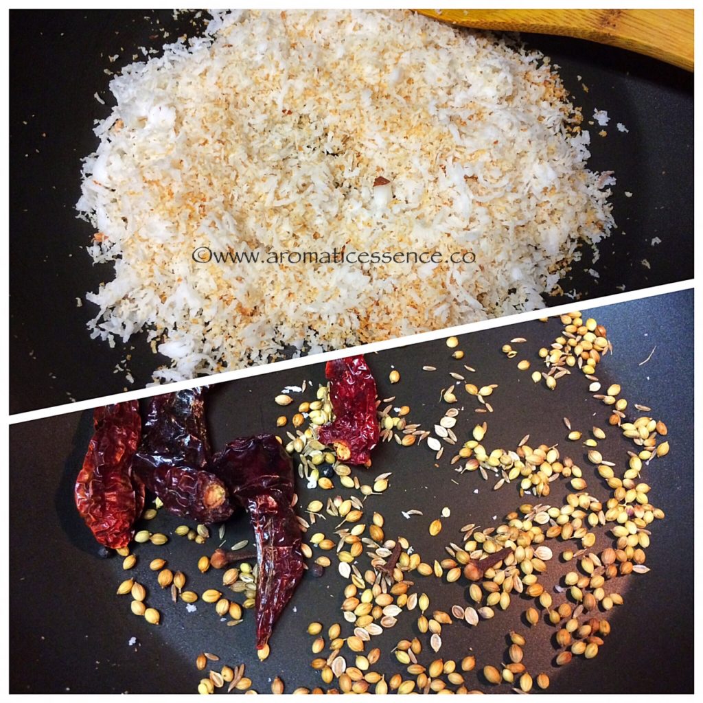 roasted grated coconut and spices