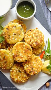 Sabudana Vada | Tapioca fritters (Baked)