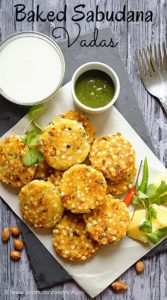 Sabudana Vada | Tapioca fritters (Baked)