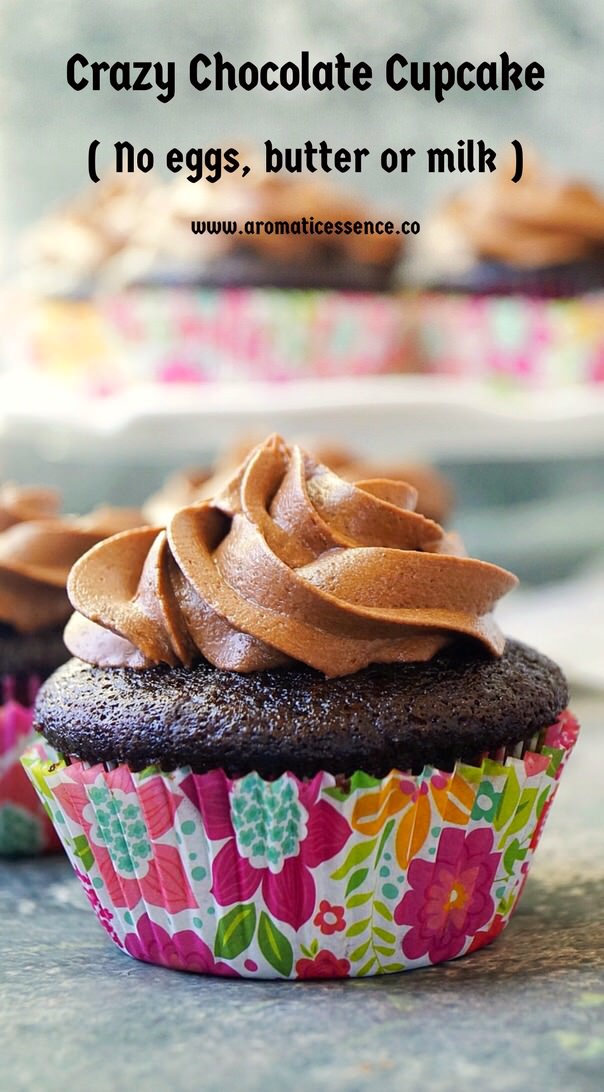 Eggless Chocolate Cupcakes | Crazy Chocolate Cupcakes 