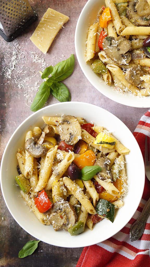 No-Cream Pasta Primavera Recipe | Vegetarian Pasta Primavera - Aromatic ...