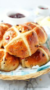 Eggless Hot Cross Buns
