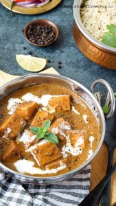 Paneer Kali Mirch (Indian cottage cheese simmered in a peppery curry)