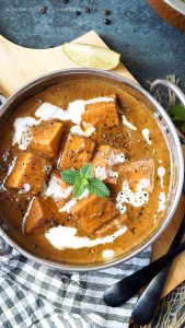 Paneer Kali Mirch (Indian cottage cheese simmered in a peppery curry)