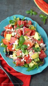 Watermelon Cucumber Feta Salad