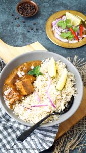 Paneer Kali Mirch (Indian cottage cheese simmered in a peppery curry)