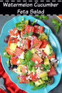 Watermelon Cucumber Feta Salad