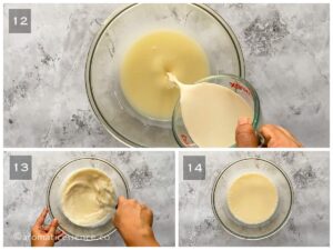 Milk added to rest of the wet ingredients