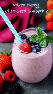 Mixed Berry Smoothie | Mixed Berry Chia Seed Smoothie