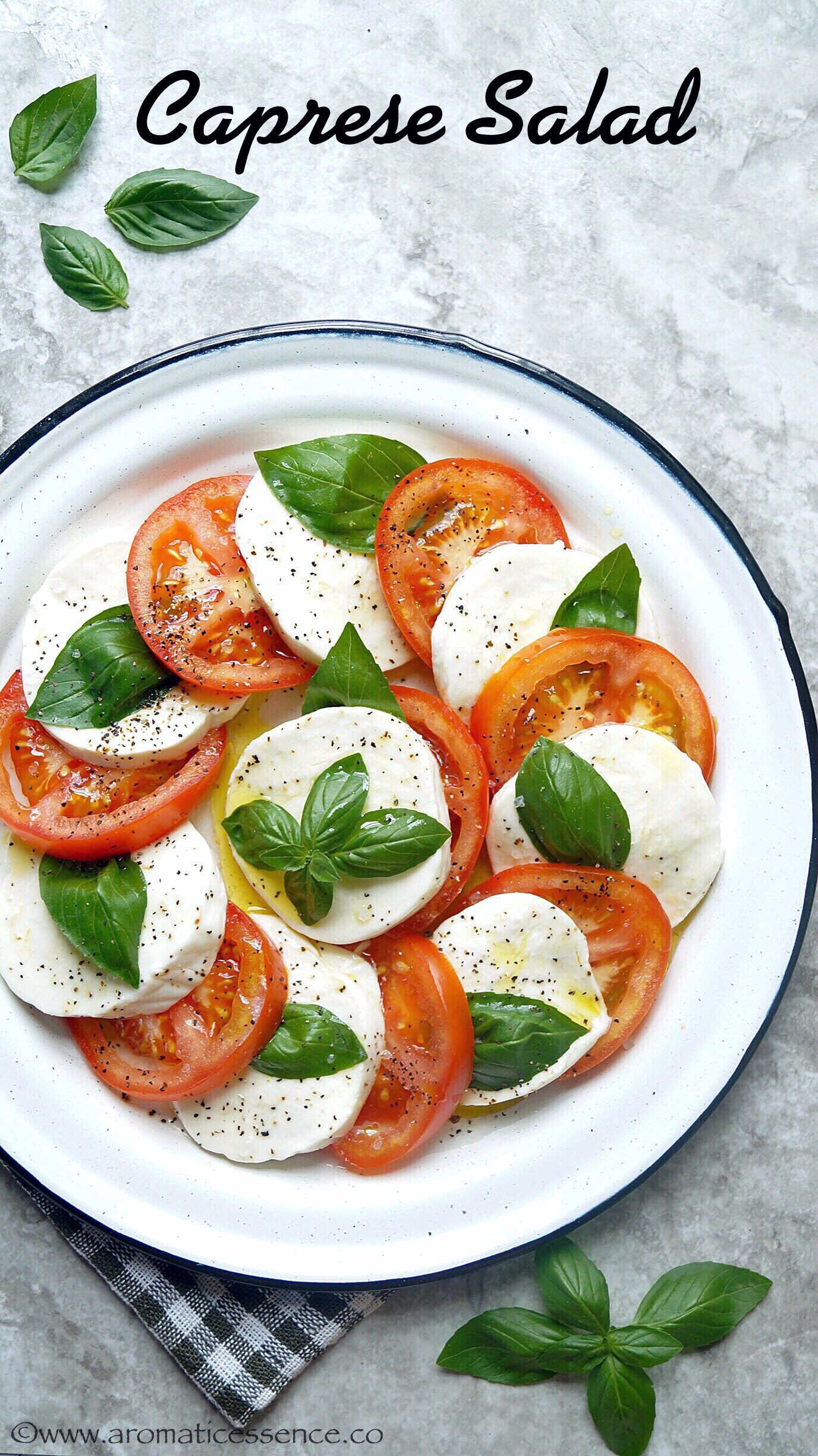 - Aromatic | With Essence Salad Mozzarella, & Tomatoes Salad Italian Caprese Basil