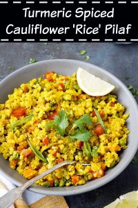 Cauliflower Rice Pilaf | Turmeric Cauliflower Rice