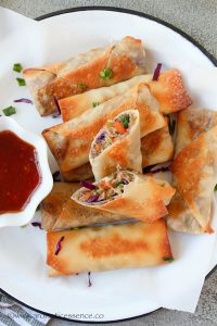 Veggie Spring Rolls Recipe (Baked) | Chinese Vegetable Spring Roll Recipe