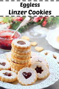 Linzer Cookies Recipe {Eggless} | Linzer Augen Recipe