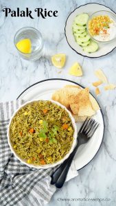 Palak Rice | Palak Pulao | Spinach Pulao