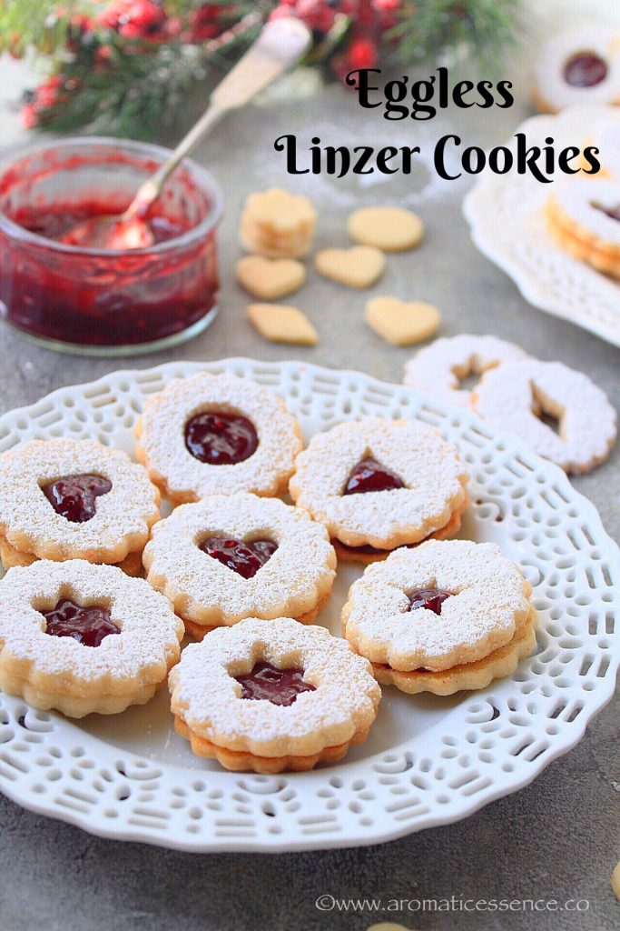 Eggless Linzer Cookies