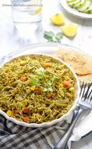 Palak Rice | Palak Pulao | Spinach Pulao