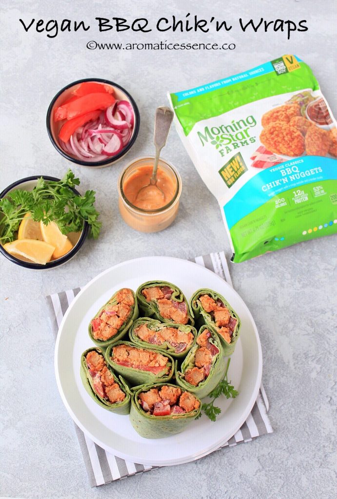 Vegan Wraps With BBQ Chik'n Nuggets