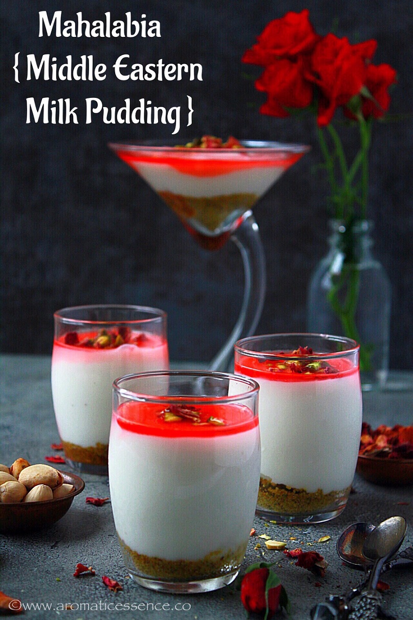 Mahalabia pudding (Arabic milk pudding)