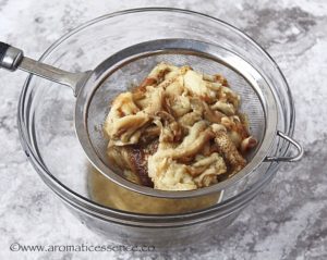drain the eggplant flesh in a colander