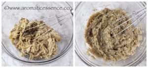 mash the eggplant flesh with a fork or whisk