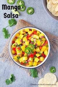 Easy, homemade mango salsa recipe.