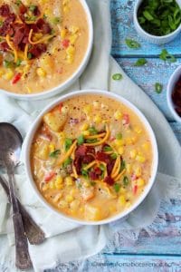 Corn chowder with bacon