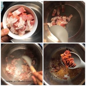 Cook the bacon.