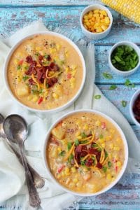 Pressure cooker corn and potato chowder.