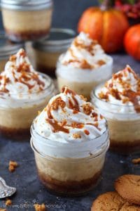 Instant pot pumpkin cheesecake in jars