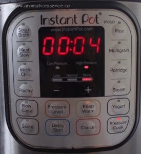 Pressure cook on high for 4 minutes.