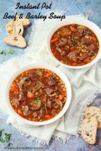 Easy instant pot beef barley soup