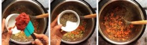Add tomato paste and dried herbs