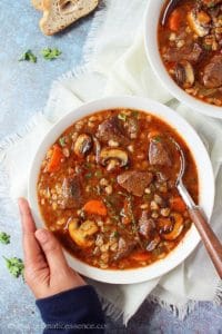 Healthy beef barley soup