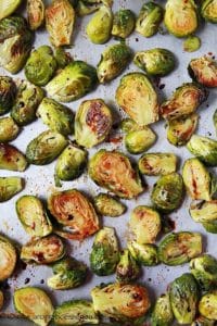Roast brussels sprouts for 20-25 minutes