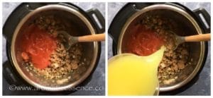 Add tomato sauce and chicken stock
