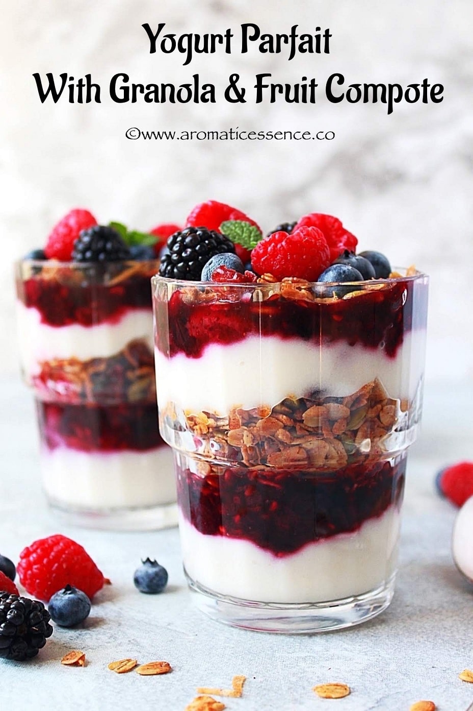 Meal Prep Greek Yogurt Parfaits with Granola and Fruit