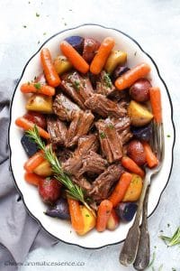 Instant Pot Pot Roast with gravy and vegetables
