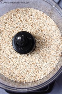 Transfer the toasted sesame seeds to a food processor