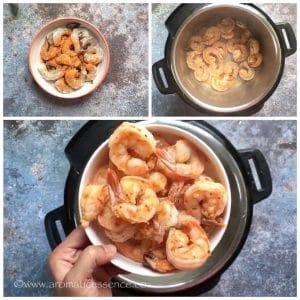 Season and saute shrimp