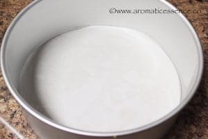 Grease the bottom and sides of the pan