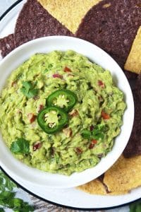 Close-up shot of guac.