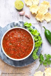 Homemade salsa with canned tomatoes