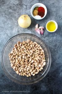Ingredients for refried beans