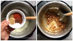 Add the spices and sauté for 30 seconds