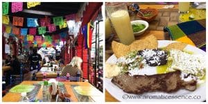 Authentic Mexican food served at a restaurant in a Mexican market